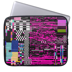 Glitted Retro VHS Bildschirm mit Flickern und gebr Laptopschutzhülle