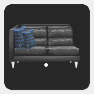 Glittenmöbel loveseat lieveseat schwarz Leder Quadratischer Aufkleber