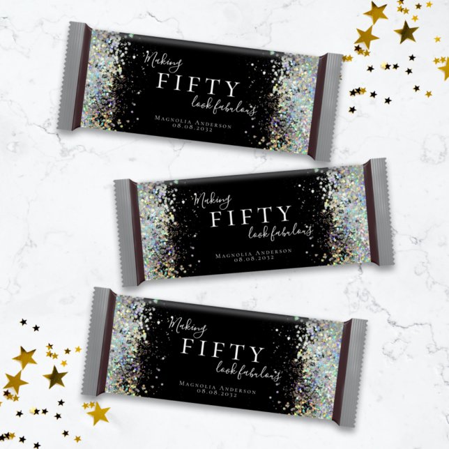 Glitter 50. Geburtstag Geschenk Candy Bar Hülle (Von Creator hochgeladen)