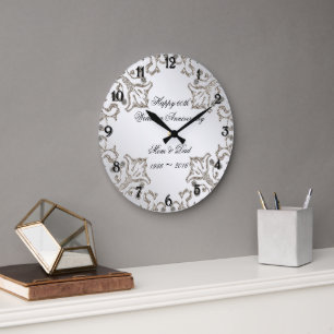 Glitter 60th Diamond Wedding Anniversary Clock Große Wanduhr