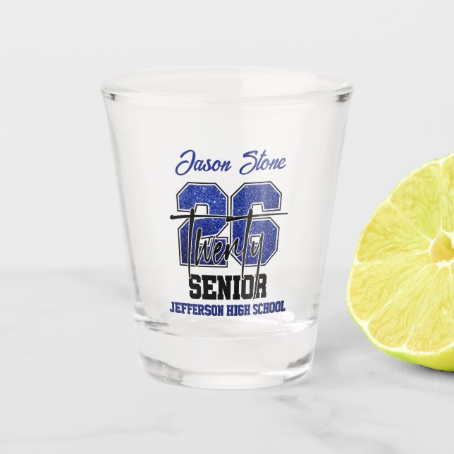 Glitter Abschlussklasse 2026 Senior Typography Des Schnapsglas (Vorderseite)
