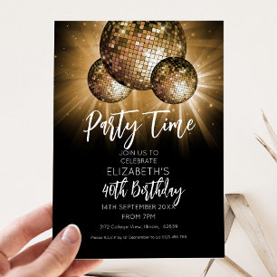 Glitter Ball Party Zeit Einladung