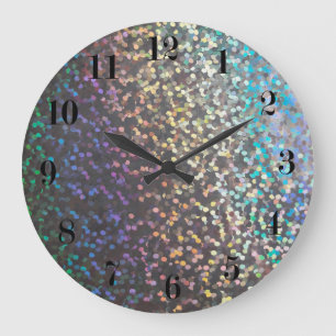 Glitter bokeh sparkle print große wanduhr