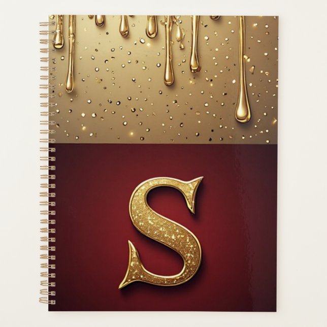 🌸 Glitter Buchstabe S Luxe Drip Funkeln Schreibti Planer (Vorderseite)