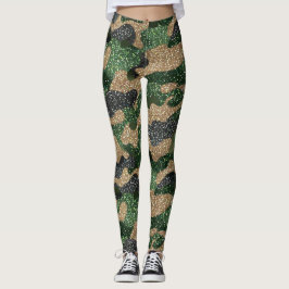 Glitter Camo Pattern – Sparkling Military-Inspired Leggings