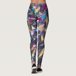Glitter Crystal Shards Pattern – Sparkling Faceted Leggings