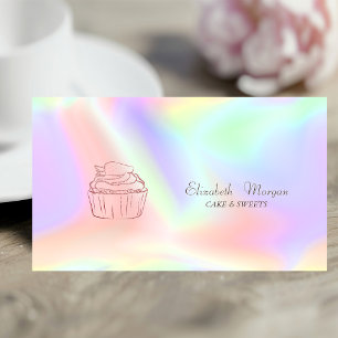 Glitter-Cupcake-Bäckerei Holografisch Visitenkarte