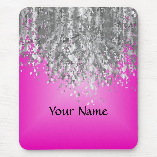 Glitter des heißen Rosas und des Imitats Mousepad (Vorne)