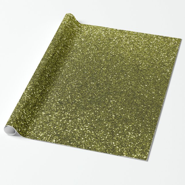 Glitter des olivgrünen Grüns Geschenkpapier (Ungerollt)