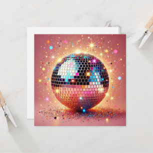 Glitter Disco-Kugel Karte. Karte