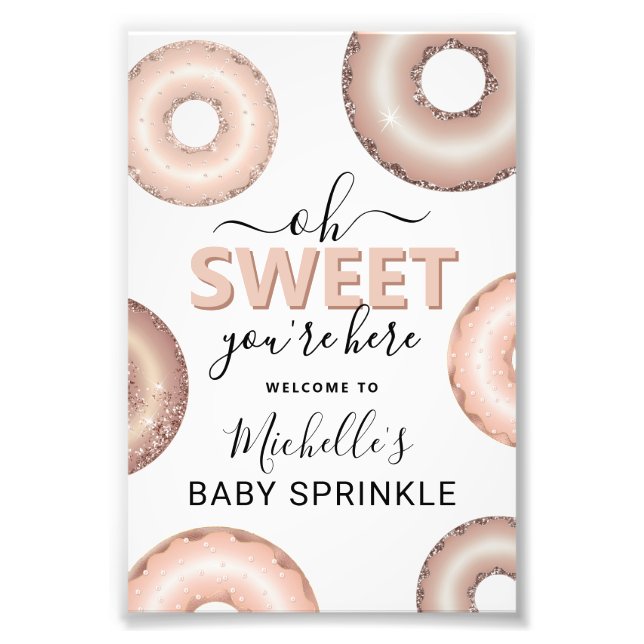 Glitter Donut Baby Sprinkle Girl Welcome Fotodruck (Vorne)