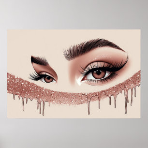 💎 Glitter-Drip-Makeup-Augen Für Feminine Wanddeko Poster