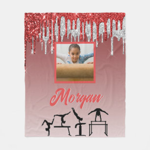 Glitter-Drip-Turnen Individuelle Foto-Fleece-Decke Fleecedecke