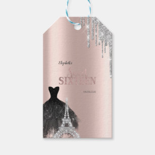 Glitter Drips,Kleid,Eiffelturm Sweet 16 Geschenkanhänger