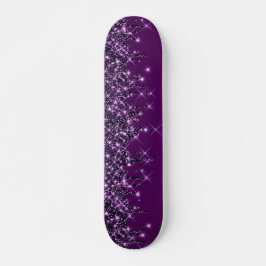 Glitter Drips Purple Girly Skateboard