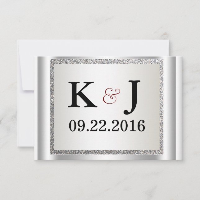 Glitter Elegant Wedding Invitation Einladung (Vorderseite)
