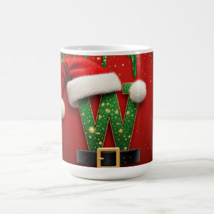 Glitter-Feiertags-W für Winter-Namen Kaffeetasse