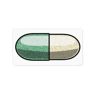 Glitter Fluoxetin Adressaufkleber