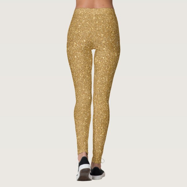 Glitter Foil Texture Pattern – Shimmering Metallic Leggings (Rückseite)