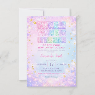 Glitter Funkel Funkel Kleiner Stern Baby Shower Einladung