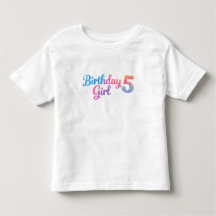 Glitter-Geburtstagsmädchen-5-Kinder-T-Shirt