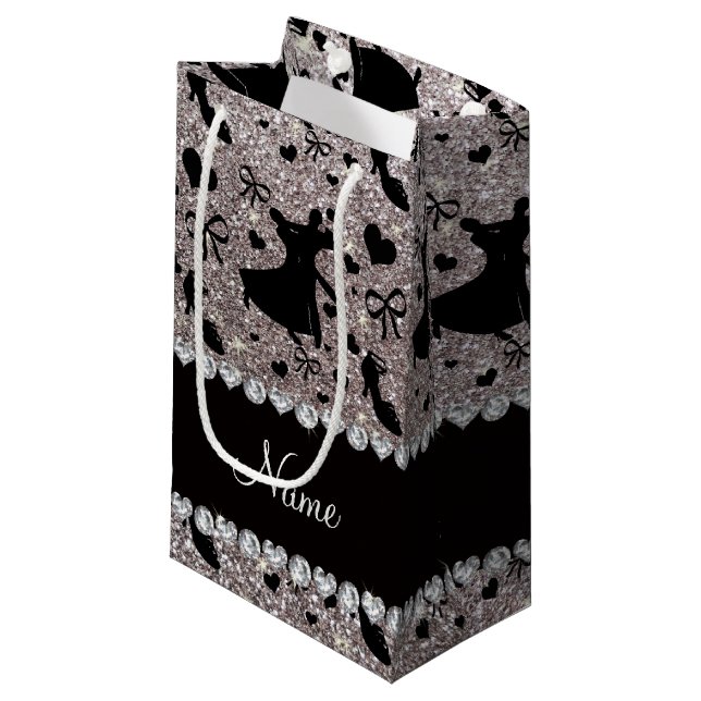 Glitter-Gesellschaftstänze des individuellen Kleine Geschenktüte (Vorderseite Schrägansicht)
