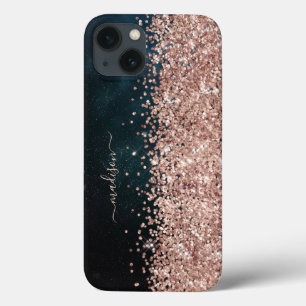 Glitter Girly Modern Sparkle Sweet 16 Gold Schwarz Case-Mate iPhone Hülle