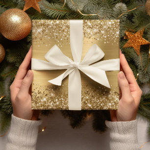 Glitter Gold Faux Folie Geschenkpapier
