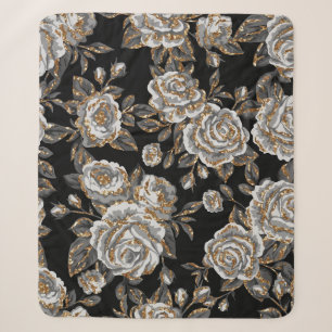 Glitter Gold Floral: Funkelndes Vintage. Sherpadecke