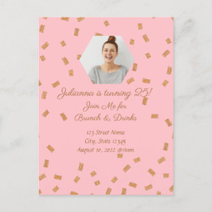 Glitter-Gold-Geburtstagsfeier Postkarte