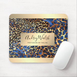 Glitter Gold Luxus-Tierhaut Leopard Schönheit Mousepad