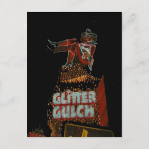 Glitter Gultch, Vintage Vegas Neon-Postkarte Postkarte