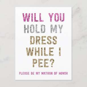 Glitter Halt Mein Kleid Während Ich Pipi Mach Ma Einladung