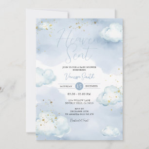 Glitter Himmel Geschenkt Baby Shower Einladung
