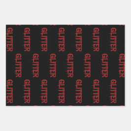 Glitter in Blood Typografie Geschenkpapier Set
