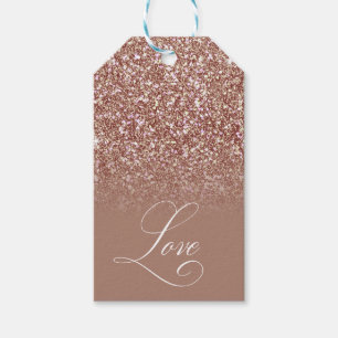 Glitter individueller Name Love Typografie Braun A Geschenkanhänger