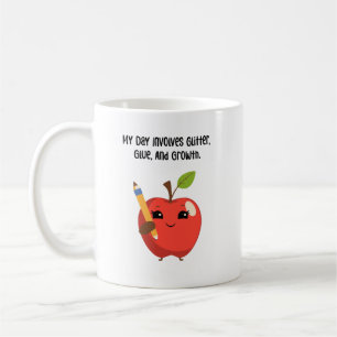 Glitter-Kleber-Wachstum-Klassenzimmer-Spaß-Assiste Kaffeetasse