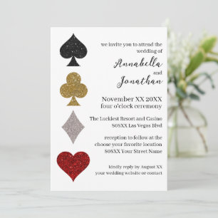 Glitter Las Vegas Casino Hochzeit Einladung