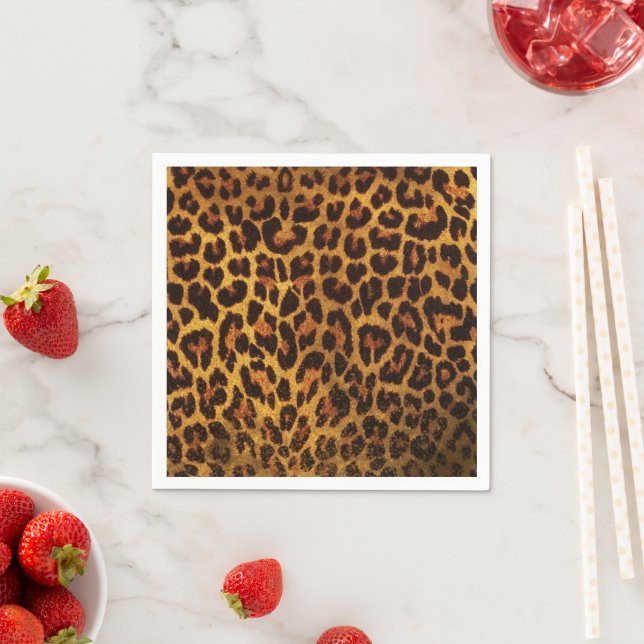 Glitter-Leoparden-Druck Serviette (Beispiel)