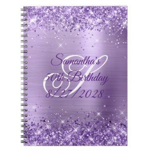 Glitter Light Purple Folie 50. Geburtstag Notizblock