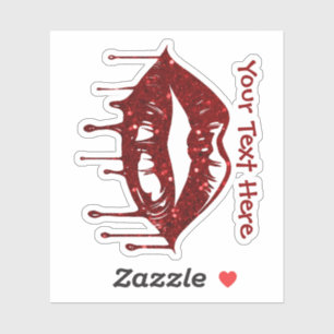 Glitter-Lippen Valentinstag Benutzerdefinierter Te Aufkleber
