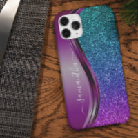 Glitter-Look Bright Purple Personalisierter Name 