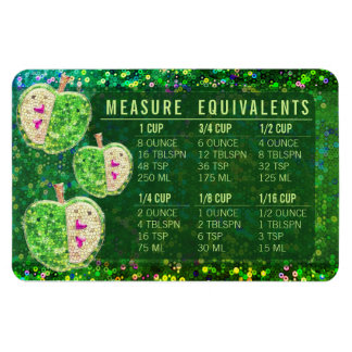 Glitter Measuring Conversion Kitchen Measure Guide Magnet