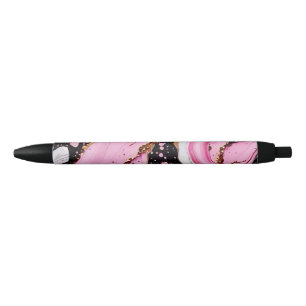 Glitter Minimal Nahtlos Schwarz Rosa Muster Kugelschreiber