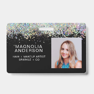 Glitter-Mitarbeiterfoto Name Barcode Ausweis