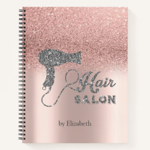 Glitter Ombre Rose Gold Herzen, Föhn Notizbuch