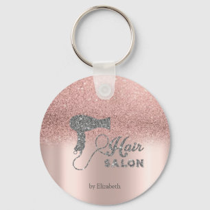 Glitter Ombre Rose Gold Herzen, Föhn Schlüsselanhänger