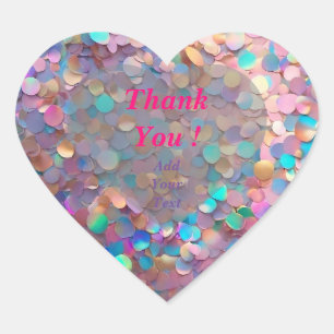 Glitter Opal Moderne Holografische Kollektion Herz-Aufkleber
