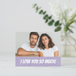 Glitter Personalized Couple Photo Valentine Card Postkarte