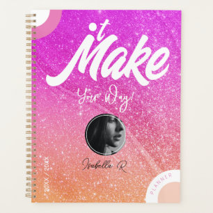 Glitter Pink Planer Buch Stil Foto Vorlage